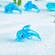 Arricraft 6 Uds. 2 decoraciones de exhibición de delfines de vidrio de estilo DJEW-AR0001-07-4