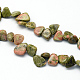 Natural Unakite Stone Bead Strands G-R222-15-1