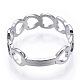 304 anello regolabile a cuore scavato in acciaio inossidabile per donna RJEW-T027-11P-4