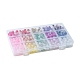 375 Stück 15 Farben Crackle Baking bemalte Imitation Jade Glasperlen-Sets DGLA-FS0001-06-6