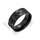 ステンレス鋼の指輪  長方形の模様  ブラック  usサイズ10（19.8mm） HC9665-2-3