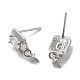 Rhodium Plated 925 Sterling Silver Micro Pave Cubic Zirconia Stud Earring Findings STER-P056-05P-2