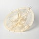 Women's Carnival Party Accessories Hair Jewelry Fascinator Veil Organza Feather Flower Hair Bands OHAR-S173-06-1