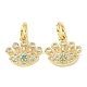Real 18K Gold Plated Brass Micro Pave Cubic Zirconia Pendants KK-L209-039G-05-1