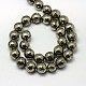 Natural Pyrite Beads Strands G-L031-12mm-03-3