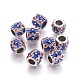 Antique Silver Plated Alloy Enamel European Style Beads MPDL-L027-01AS-1