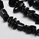 Chips Dyed Black Glass Beads Strands GLAA-N0010-01-2