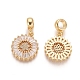Brass Micro Pave Clear Cubic Zirconia European Dangle Charms OPDL-L016-01G-2