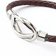 Braided Imitation Cowhide Leather Cord Bracelets for Couple BJEW-JB06443-31