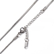 304 collier chaîne serpent ronde en acier inoxydable pour homme femme NJEW-K245-012C-2