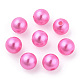 Spray Painted ABS Plastic Imitation Pearl Beads OACR-T015-05C-15-3