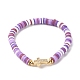 Polymer Clay Heishi Beads Stretch Bracelet for Women BJEW-JB07207-2