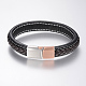 Braided Leather Cord Bracelets BJEW-H561-09C-2