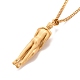 Brass Human Hug Pendant Necklace with 201 Stainless Steel Curb Chains for Women NJEW-I114-01G-3