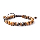 Bracelets de perle tressés réglables en oeil de tigre naturel BJEW-F369-A06-2
