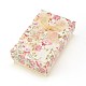 Boîte d'emballage de bijoux en carton à motif de fleurs CBOX-L007-003C-1