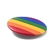 Spilla rotonda piatta in ferro con striscia arcobaleno JEWB-P009-A01-3