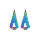 Boucles d'oreilles en acier inoxydable couleur arc-en-ciel 304 STAS-N098-016-2