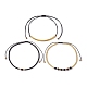 Set di braccialetti con perline intrecciate in pietra dorata blu e semi di stile 3 pezzi BJEW-MZ00046-1