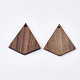 Undyed Walnut Wood Pendants WOOD-T023-07-2