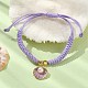 Pulseras colgantes de esmalte de aleación con forma de concha con perla de imitación de plástico abs BJEW-JB09882-01-4