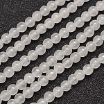 Chapelets de perles en jade de Malaisie naturelle, ronde, 4mm, Trou: 0.8mm, Environ 92 pcs/chapelet, 15 pouce