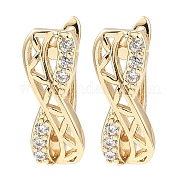 Серьги-кольца из латуни с микропаве из кубического циркония EJEW-D078-31KCG