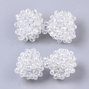 Plating Acrylic Woven Beads PACR-R247-04C