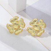 Серьги-гвоздики в виде цветка из латуни EJEW-R016-17G