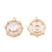 Brass Micro Pave Clear Cubic Zirconia Charms KK-N216-555LG