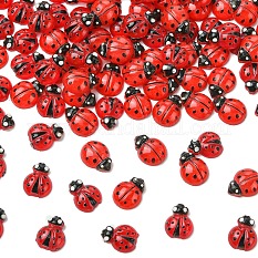 100 St&uuml;ck Marienk&auml;fer-Harz-Cabochons in 2 Stilen MRMJ-YW0001-079