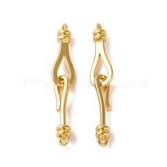 Fermoirs à crochet en laiton et fermoirs en S, Sans cadmium & sans nickel & sans plomb, véritable 18k plaqué or, 33mm, Trou: 1.4mm