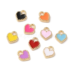 Umweltfreundliche Legierungs-Emaille-Charms, Herz Charme, Mischfarbe, 9x7x2 mm, Bohrung: 1.6 mm