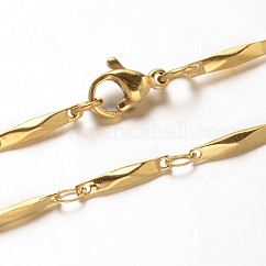 Catene a maglie in acciaio inossidabile 304 collane, con chiusure moschettone, sfaccettato, oro, 17.2 pollice (43.7 cm)