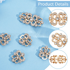 4 bouton de jean ajustable en alliage de cristal et strass&nbsp;FIND-CY0002-27G
