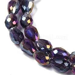 Прозрачные стеклянные бусины гальваническим пряди&nbsp;LS-EGLA-N013-T6mm-B06