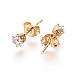 Orecchini a bottone in acciaio inossidabile 304&nbsp;EJEW-I229-03G-B