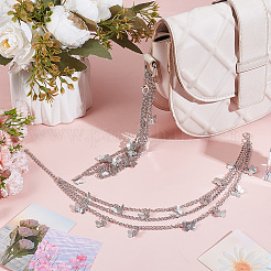 Сплав подвески-бабочки многослойные цепи для ремней для ботинок&nbsp;AJEW-WH20048-22P