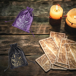 2 шт. двухцветные бархатные мешочки для хранения с завязками&nbsp;ABAG-CN0001-40B