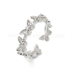 Кольца-манжеты с бабочкой из прозрачного кубического циркония&nbsp;RJEW-G337-15P