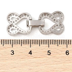 Реечное покрытие латунь микро паве прозрачный кубический цирконий складные застежки&nbsp;KK-S384-01P