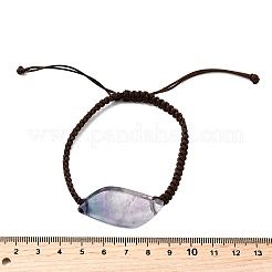 Braccialetti di perline intrecciate con perline di fluorite naturale&nbsp;BJEW-Q070-01F