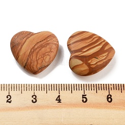 Coeur bois naturel dentelle pierre palmier pierres&nbsp;G-C134-06A-23
