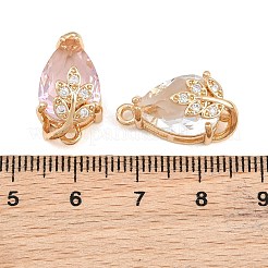 Dijes de conector de circonio cúbico transparente con micro pavé de latón&nbsp;CU-CBA7392-13G
