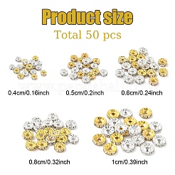 100 шт. 10 стиля латунных бусин со стразами&nbsp;RB-YW0001-17
