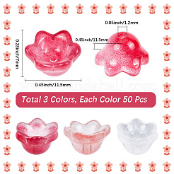 150 шт. 3-цветные прозрачные двухцветные стеклянные бусины&nbsp;GLAA-LT0001-04A