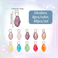 80шт 10 цвета подвески из гальванического стекла&nbsp;PALLOY-PH01795