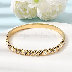 Braccialetti con cerniera in acciaio inossidabile 304 con strass per donna&nbsp;BJEW-B168-03D-G