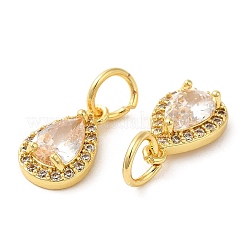 Покрытие стойки латунь микропаве прозрачные кубические циркониевые подвески&nbsp;KK-Z026-10G