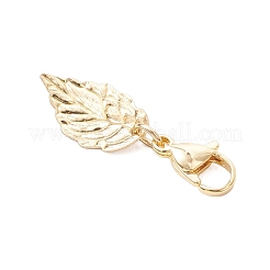 Adornos colgantes de hojas texturizadas de acero inoxidable 304&nbsp;HJEW-JM03905-02